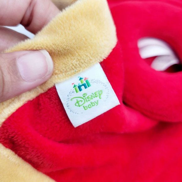 Disney Baby Red Winnie the Pooh Rattle Lovey Security Blanket Infant Plush Toy - Picture 6 of 12